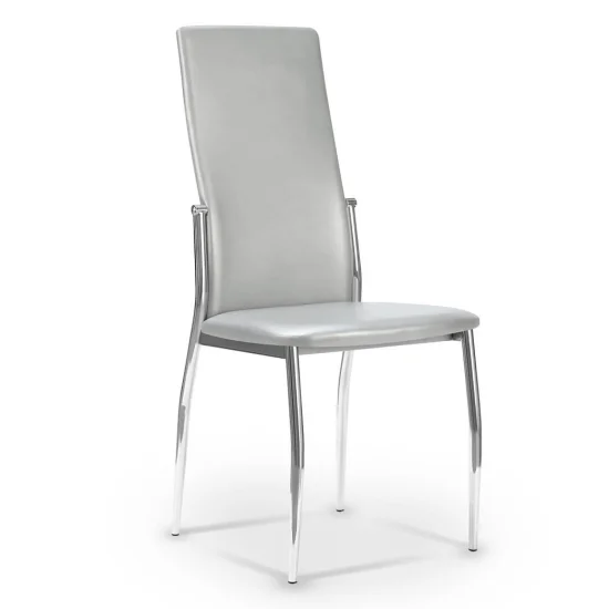 SILLA TAPIZADA LADY PU PLATA