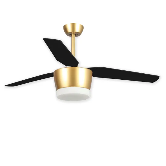 VENTILATEUR DE PLAFOND LED KAWAI 18W NOIR OR / HÊTRE 2