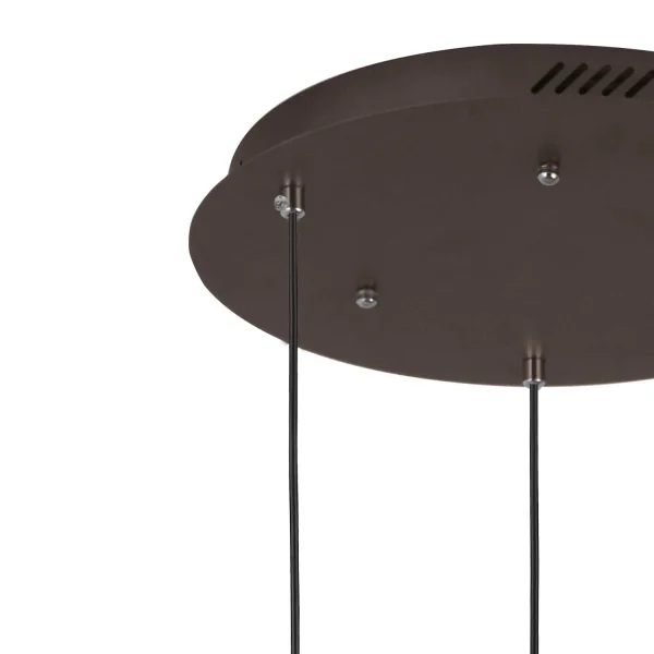 SUSPENSION 3 LUMIÈRES FEBRUARY VERRE CHAMPAGNE BASE CIRCULAIRE