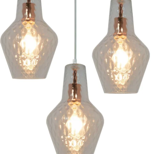 SUSPENSION 3 LUMIÈRES Ø 43 CM OR ROSE MAVERICK