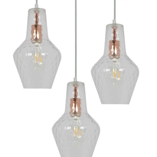 SUSPENSION 3 LUMIÈRES Ø 43 CM OR ROSE MAVERICK