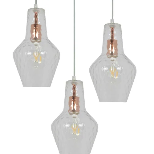 SUSPENSION 3 LUMIÈRES Ø 43 CM OR ROSE MAVERICK