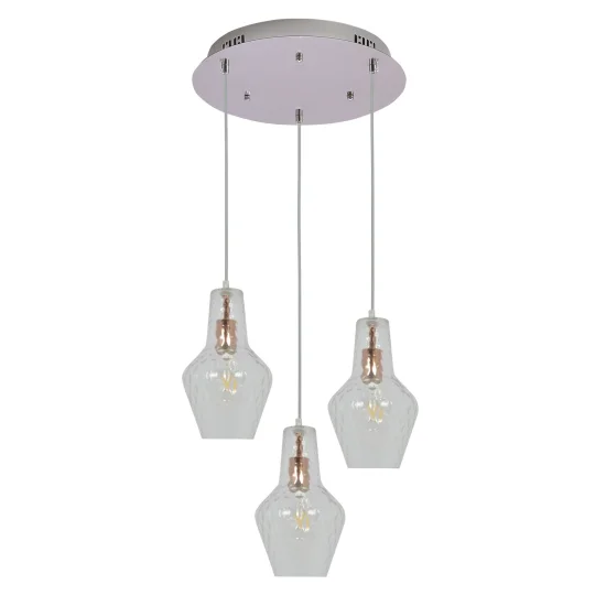 SUSPENSION 3 LUMIÈRES Ø 43 CM OR ROSE MAVERICK 2