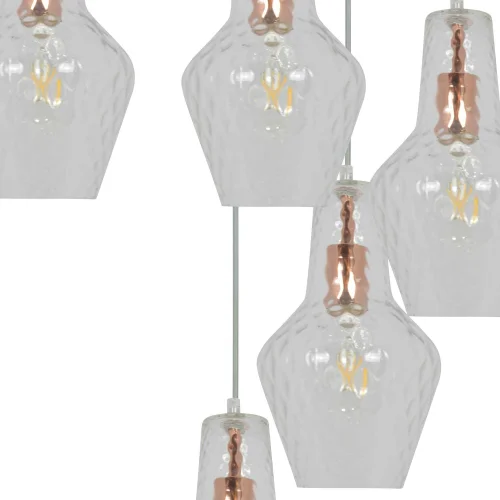 SUSPENSION 6 LUMIÈRES Ø 80 CM OR ROSE MAVERICK