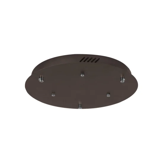 BASE RONDE 3 LUMIÈRES ACIER PEINT MARRON Ø 35CM