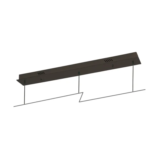 BASE RECTANGULAIRE 3 LUMIÈRES ACIER PEINT MARRON