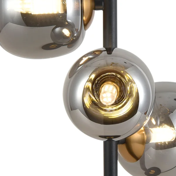 LAMPE DE TABLE 3 LUMIÈRES FER BRONZE/NOIR NICOLETTA