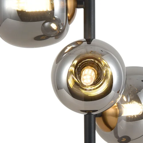 LAMPE DE TABLE 3 LUMIÈRES FER BRONZE/NOIR NICOLETTA