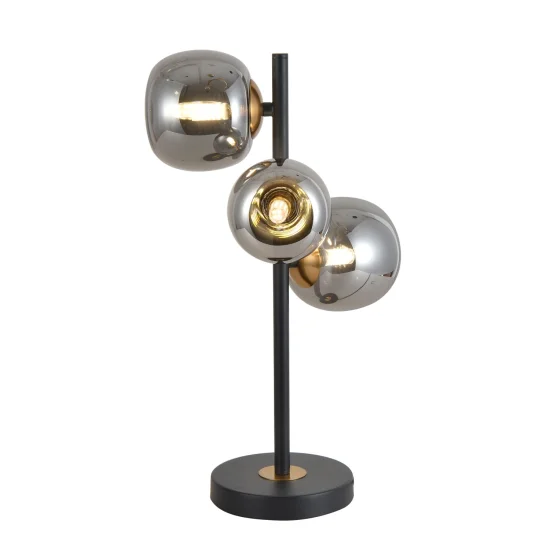 LAMPE DE TABLE 3 LUMIÈRES FER BRONZE/NOIR NICOLETTA 2