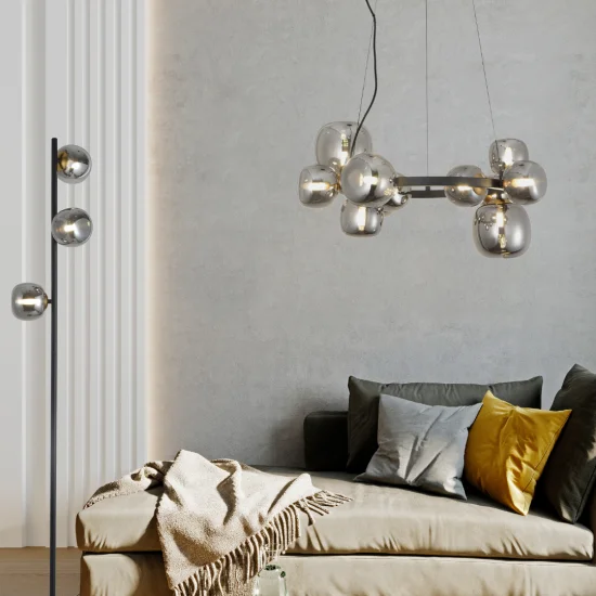 LAMPADAIRE 3 LUMIÈRES FER BRONZE/NOIR NICOLETTA 2