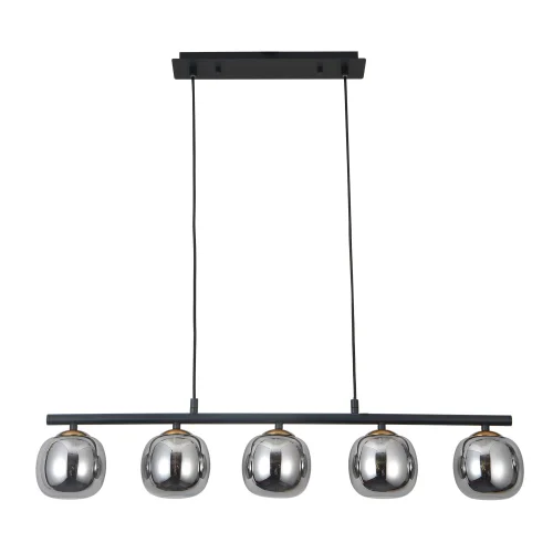 SUSPENSION 5 LUMIÈRES FER BRONZE/NOIR NICOLETTA