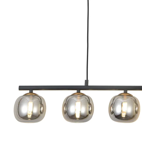 SUSPENSION 5 LUMIÈRES FER BRONZE/NOIR NICOLETTA