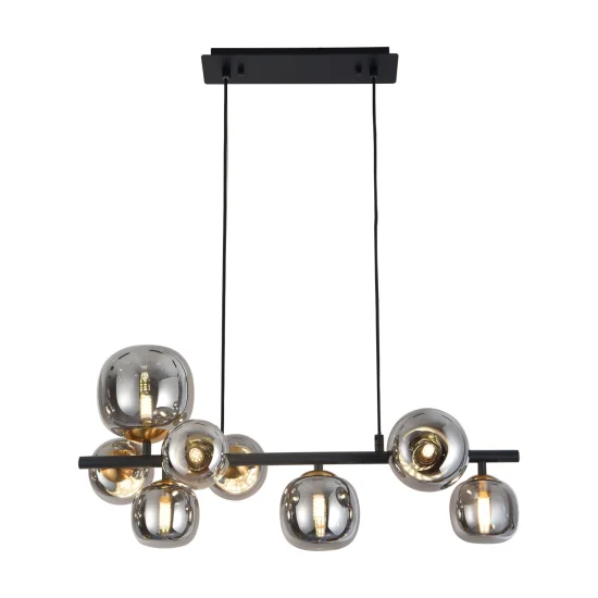 SUSPENSION 8 LUMIÈRES FER BRONZE/NOIR NICOLETTA 2