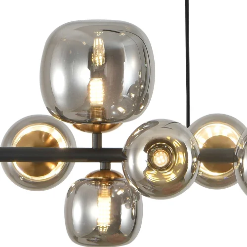 SUSPENSION 10 LUMIÈRES FER BRONZE/NOIR NICOLETTA