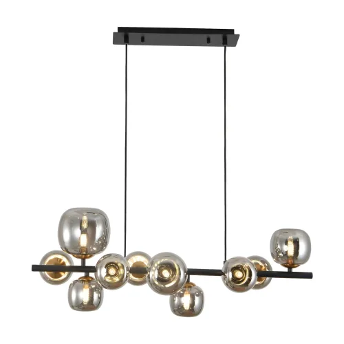 SUSPENSION 10 LUMIÈRES FER BRONZE/NOIR NICOLETTA
