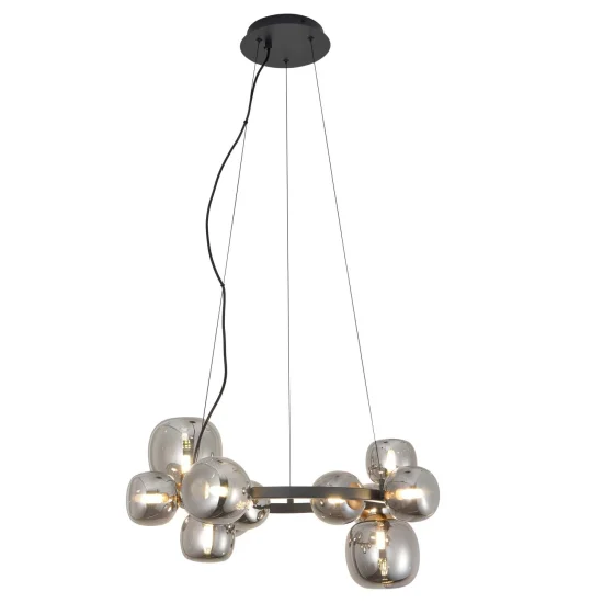 SUSPENSION 11 LUMIÈRES FER BRONZE/NOIR NICOLETTA 2