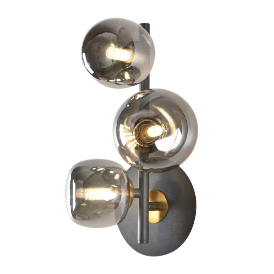 APPLIQUE MURALE 3 LUMIÈRES FER BRONZE/NOIR NICOLETTA