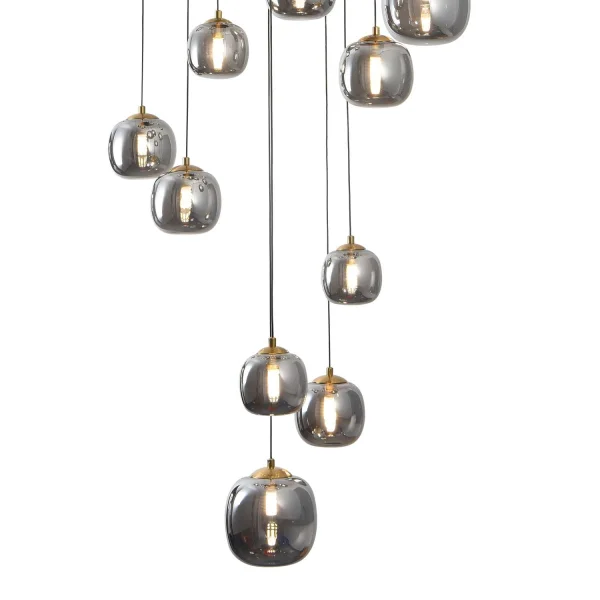 SUSPENSION 16 LUMIÈRES FER BRONZE/NOIR NICOLETTA
