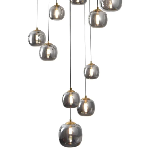 SUSPENSION 16 LUMIÈRES FER BRONZE/NOIR NICOLETTA
