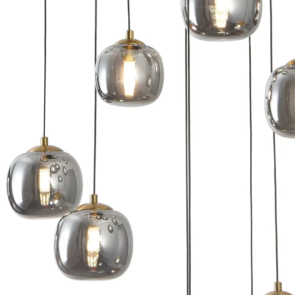 SUSPENSION 16 LUMIÈRES FER BRONZE/NOIR NICOLETTA