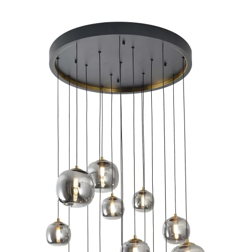 SUSPENSION 16 LUMIÈRES FER BRONZE/NOIR NICOLETTA
