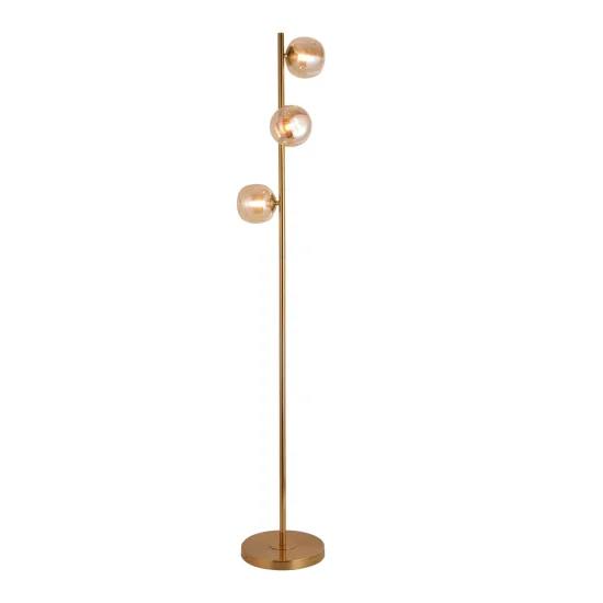 LAMPADAIRE 3 LUMIÈRES FER DORÉ NICOLETTA