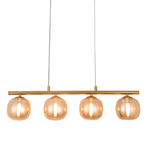 SUSPENSION 4 LUMIÈRES FER DORÉ NICOLETTA