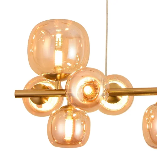 SUSPENSION 8 LUMIÈRES FER DORÉ NICOLETTA