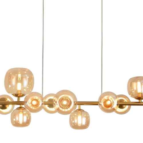 SUSPENSION 10 LUMIÈRES FER DORÉ NICOLETTA