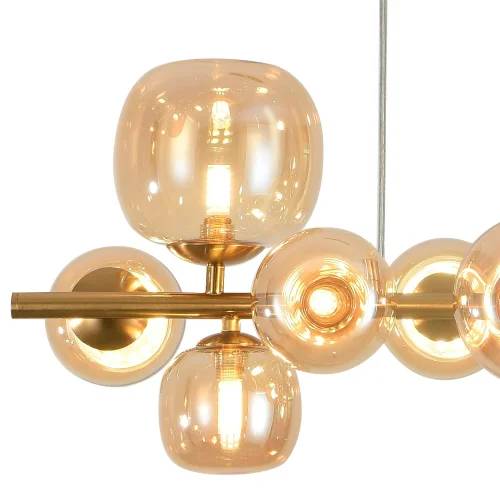 SUSPENSION 10 LUMIÈRES FER DORÉ NICOLETTA