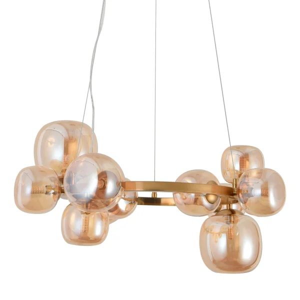 SUSPENSION 11 LUMIÈRES FER DORÉ NICOLETTA SUSPENSION 11 LUMIÈRES FER DORÉ NICOLETTA