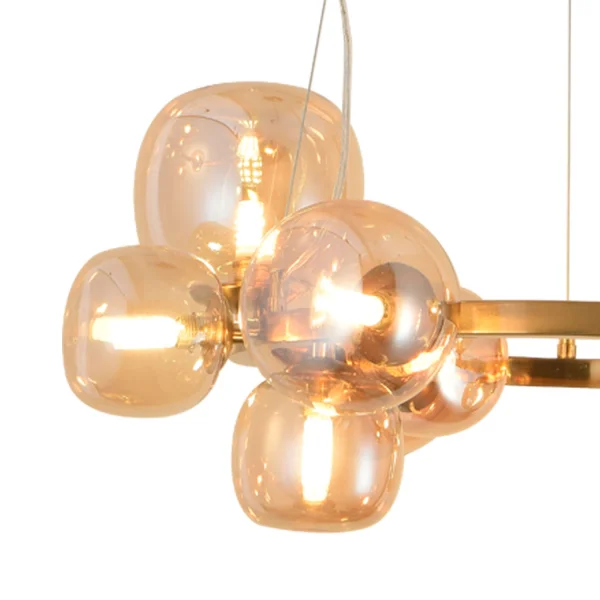 SUSPENSION 11 LUMIÈRES FER DORÉ NICOLETTA SUSPENSION 11 LUMIÈRES FER DORÉ NICOLETTA