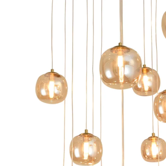 SUSPENSION 16 LUMIÈRES FER NOIR/ BRONZE NICOLETTA 2