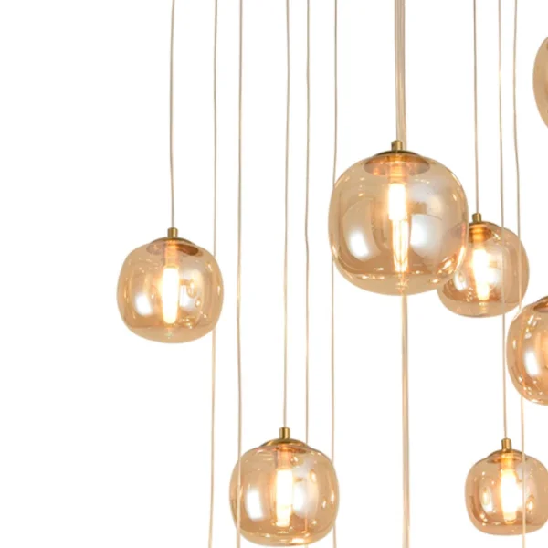 SUSPENSION 16 LUMIÈRES FER NOIR/ BRONZE NICOLETTA SUSPENSION 16 LUMIÈRES FER NOIR/ BRONZE NICOLETTA