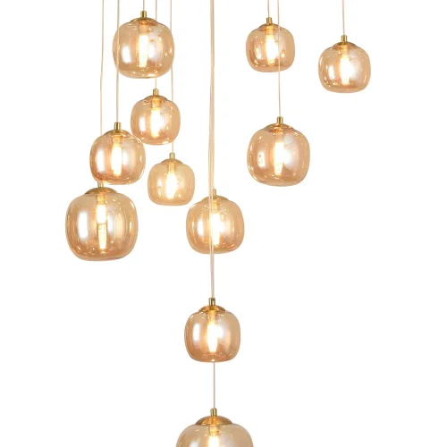 SUSPENSION 16 LUMIÈRES FER NOIR/ BRONZE NICOLETTA SUSPENSION 16 LUMIÈRES FER NOIR/ BRONZE NICOLETTA