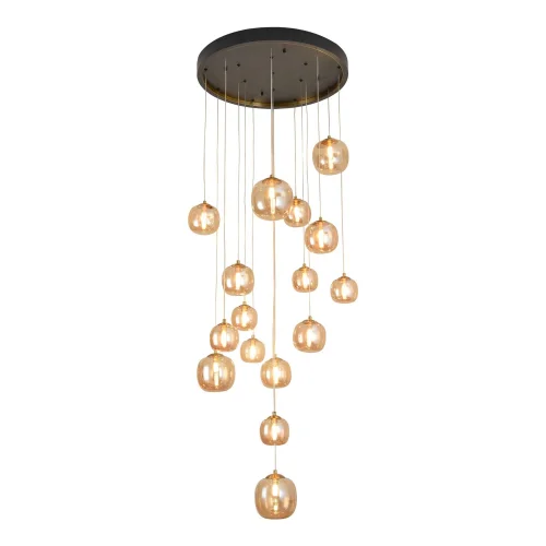 SUSPENSION 16 LUMIÈRES FER NOIR/ BRONZE NICOLETTA SUSPENSION 16 LUMIÈRES FER NOIR/ BRONZE NICOLETTA