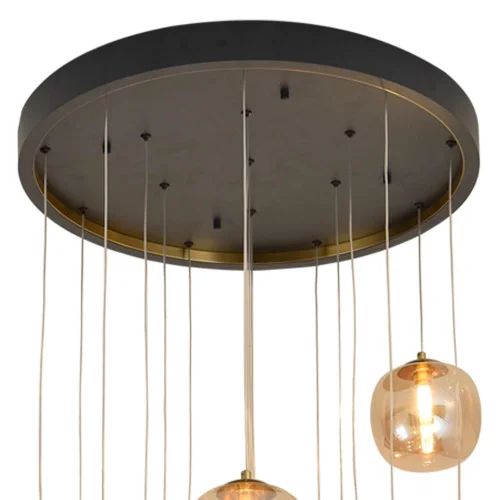 SUSPENSION 16 LUMIÈRES FER NOIR/ BRONZE NICOLETTA SUSPENSION 16 LUMIÈRES FER NOIR/ BRONZE NICOLETTA