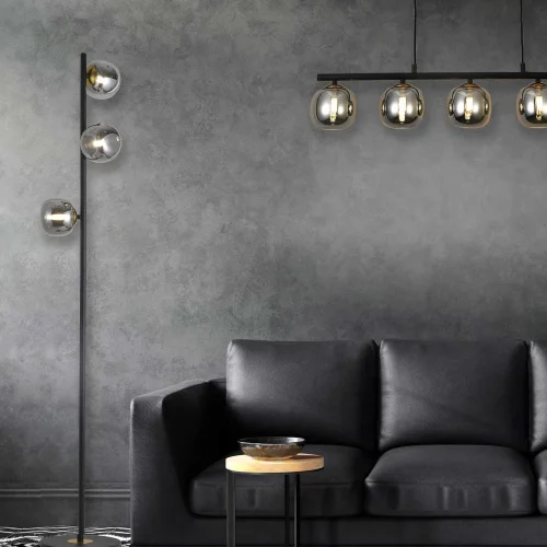 LAMPADAIRE 3 LUMIÈRES FER BRONZE/NOIR NICOLETTA