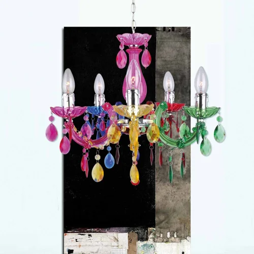 LAMPE DE PLAFOND 5 LUMIÈRES MULTICOLORES