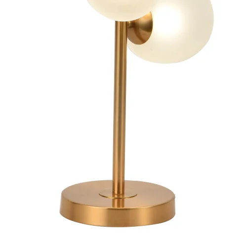 LAMPE DE TABLE 3 LUMIERES FER DORÉ ABAT-JOUR BLANC NICOLETTA