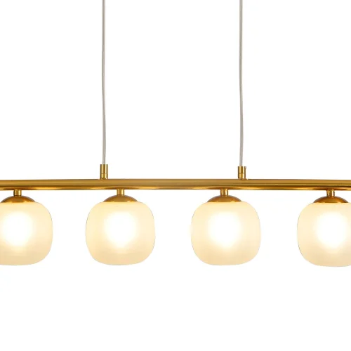 SUSPENSION 4 LUMIÈRES FER DORÉ ABAT-JOUR BLANC NICOLETTA SUSPENSION 4 LUMIÈRES FER DORÉ ABAT-JOUR BLANC NICOLETTA