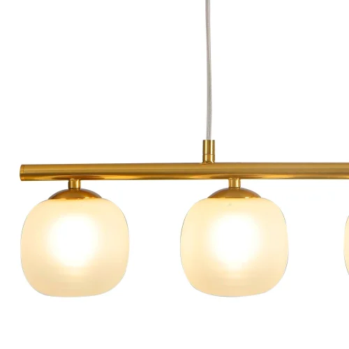 SUSPENSION 4 LUMIÈRES FER DORÉ ABAT-JOUR BLANC NICOLETTA SUSPENSION 4 LUMIÈRES FER DORÉ ABAT-JOUR BLANC NICOLETTA