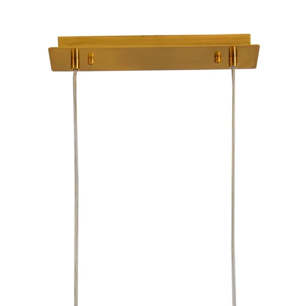 SUSPENSION 8 LUMIÈRES FER DORÉ ABAT-JOUR BLANC NICOLETTA