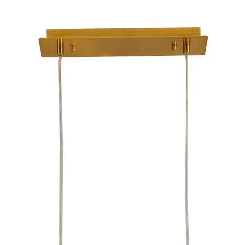 SUSPENSION 8 LUMIÈRES FER DORÉ ABAT-JOUR BLANC NICOLETTA