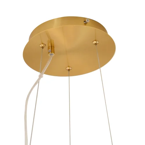 SUSPENSION 11 LUMIÈRES FER DORÉ ABAT-JOUR BLANC NICOLETTA