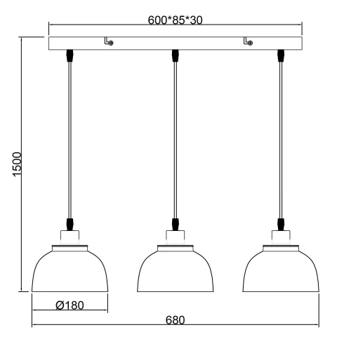 SUSPENSION 3 LUMIÈRES PORTOBELLO
