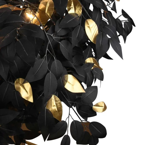 SUSPENSION 4 LUMIÈRES Ø 70CM FEUILLES NOIR