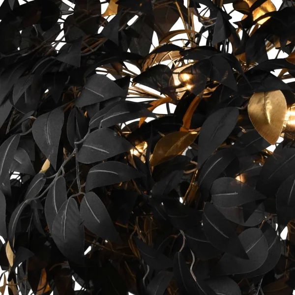 SUSPENSION 4 LUMIÈRES Ø 70CM FEUILLES NOIR