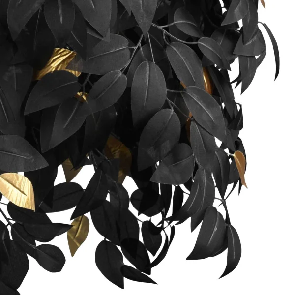 PLAFONNIER 3 LUMIÈRES Ø 70CM FEUILLES NOIR