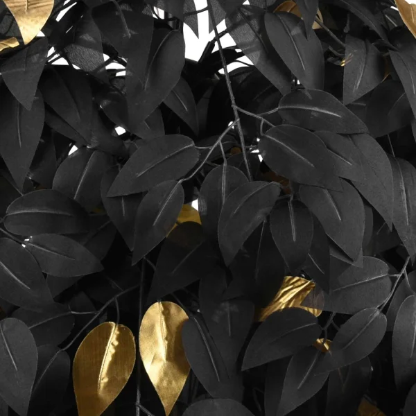 PLAFONNIER 3 LUMIÈRES Ø 70CM FEUILLES NOIR